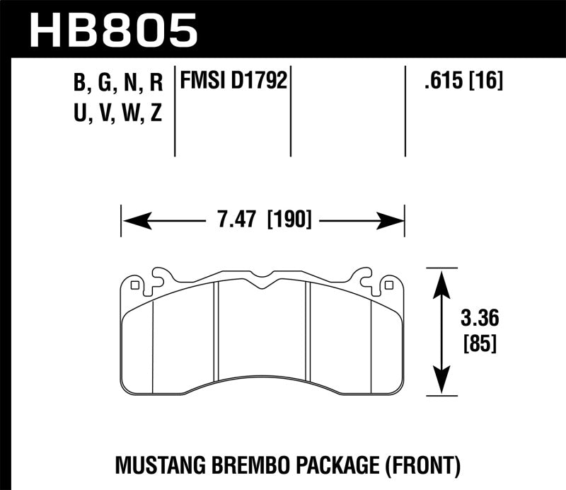 Hawk Performance HB805W.615 DTC-30 Motorsport Brake Pads