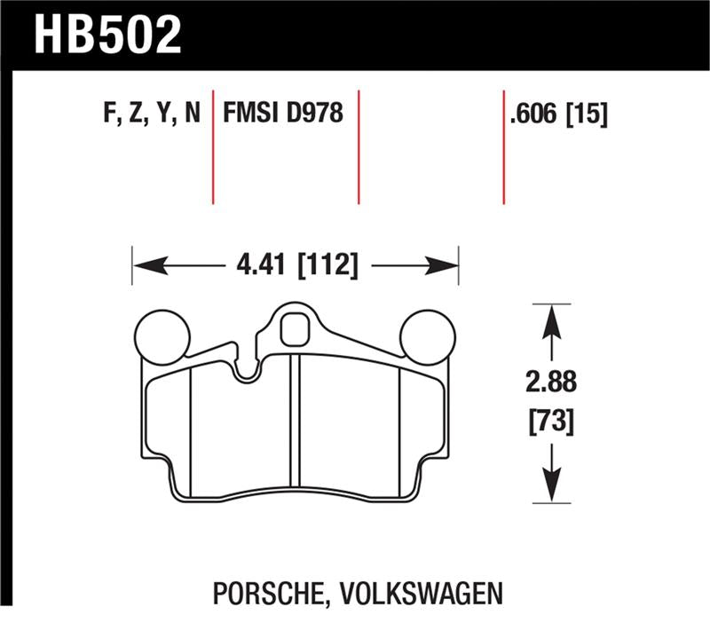 Hawk Performance HB502F.606 HPS Disc Brake Pad, Rear