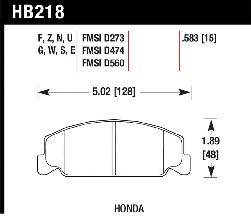 Hawk Performance HB218Z.583 Performance Ceramic Street Brake Pads