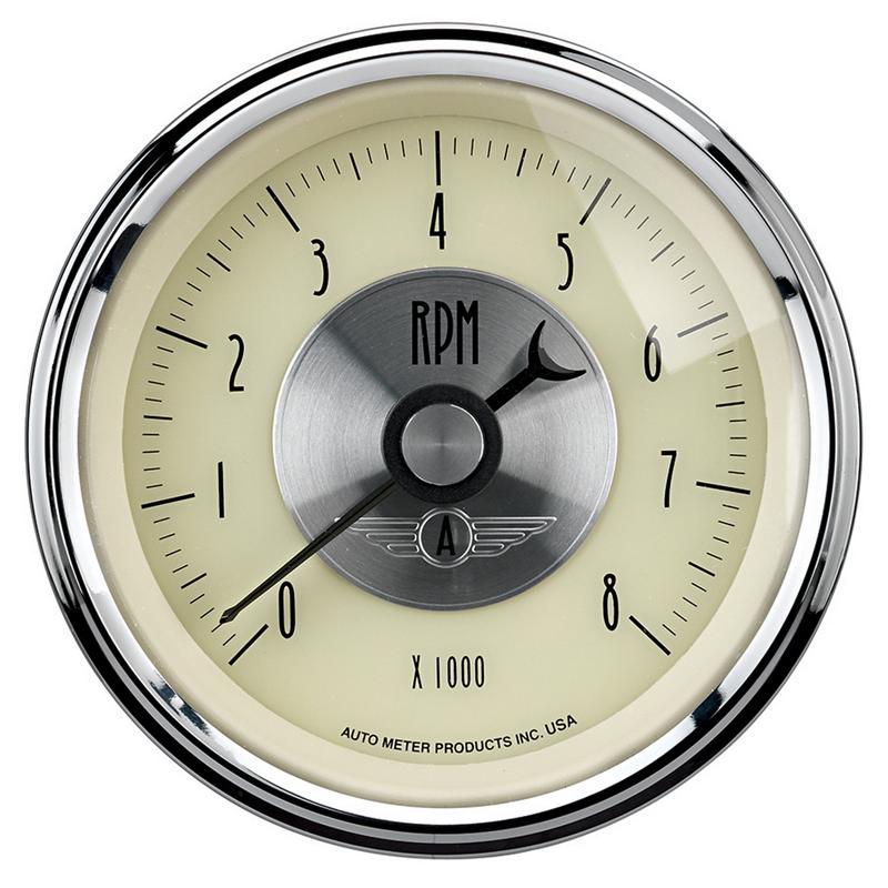 AutoMeter 2002 Prestige Antique Ivory 5-Piece Gauge Kit Electric Speedometer with Wheel Odometer