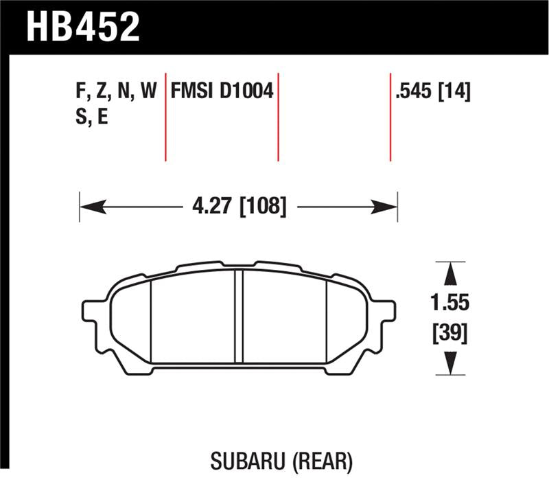 Hawk Performance HB452Z.545 Performance Ceramic Street Brake Pads