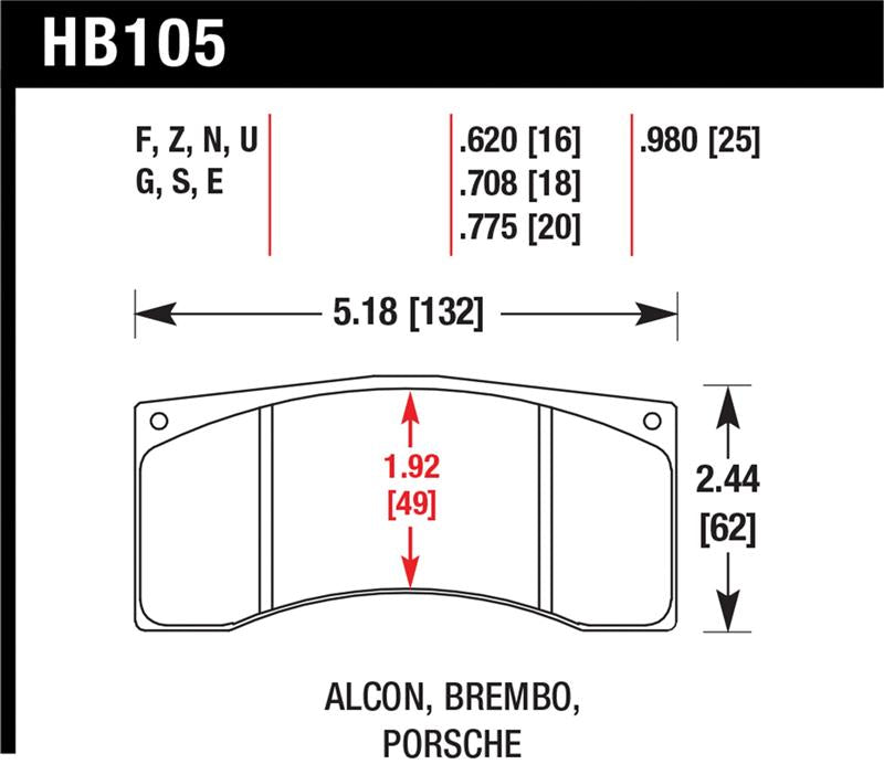 Hawk Performance HB105F.620 HPS Performance Street Brake Pads