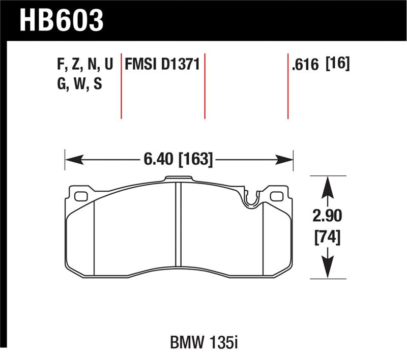 Hawk Performance HB603U.616 DTC-70 Motorsport Brake Pads