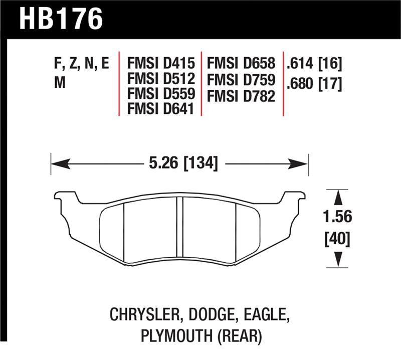 Hawk Performance HB176N.614 HP Plus Crossover Street/Motorsport Brake Pads