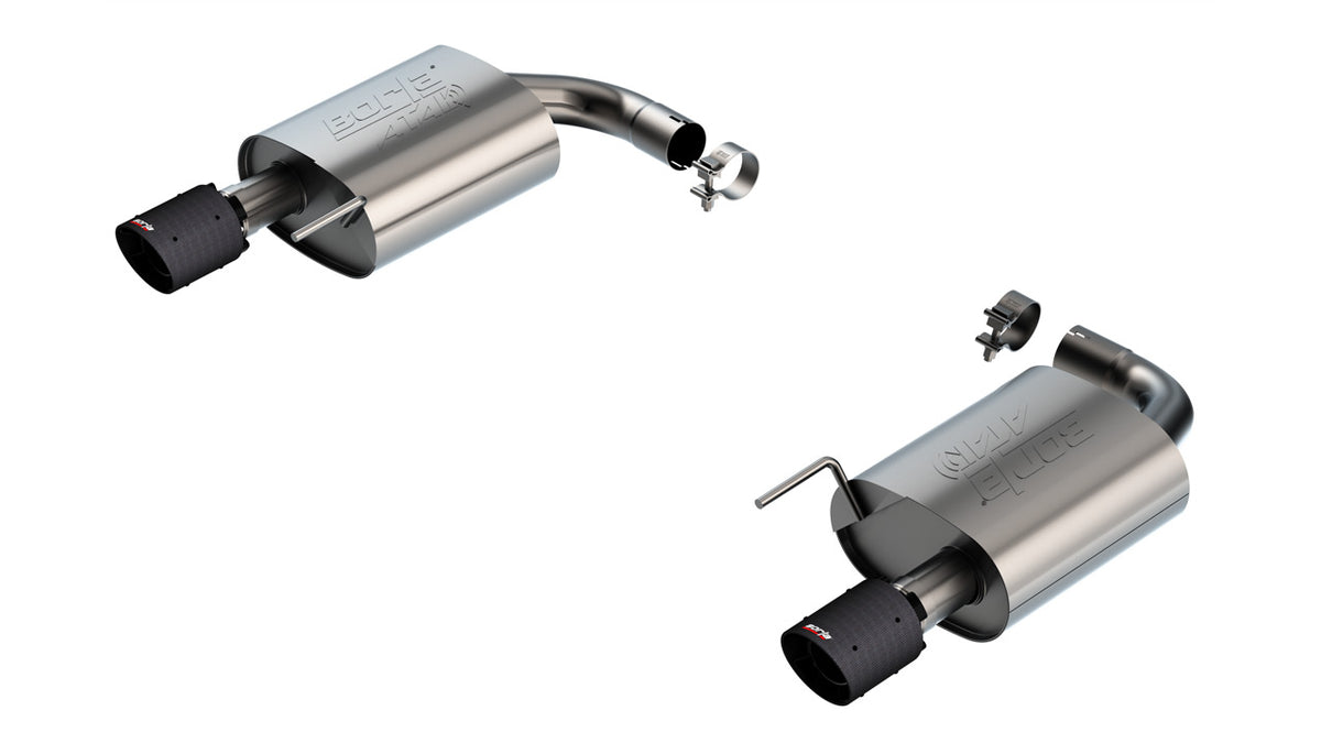 Borla 11984CFBA Axle-Back Exhaust System ATAK with Carbon Fiber Tips for 2024-2026 Ford Mustang GT (5.0L V8, without Active Exhaust)