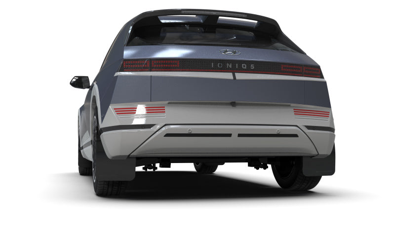 Rally Armor UR Mud Flaps - 2022-2024 Hyundai Ioniq 5 - Black/White Logo - #MF87-UR-BLK-WH