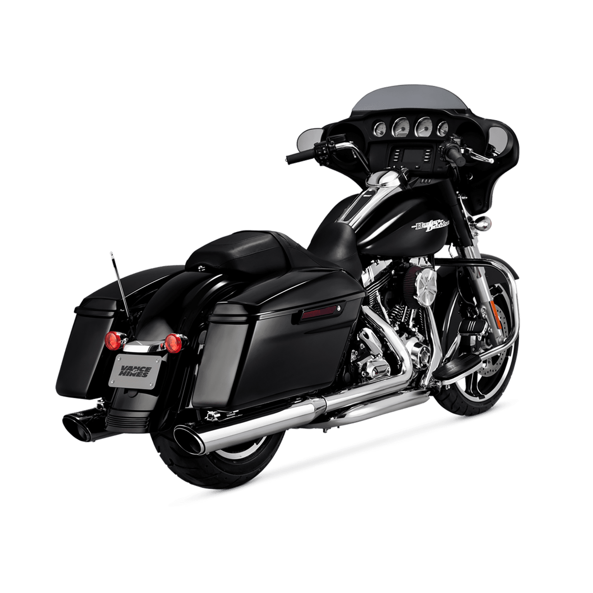 Vance & Hines 16672 Twin Slash Round Slip-Ons Chrome for 2017-2026 Harley-Davidson Touring
