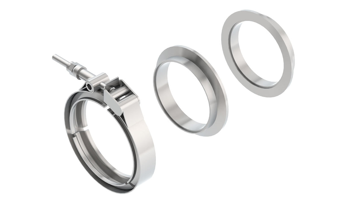 Borla 18009 V-Band Clamp 3 in Stainless Steel 3-Piece with Male and Female Flanges