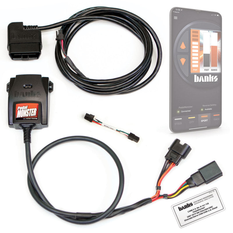 Banks Power Pedal Monster® Kit, Aptiv GT 150, 6 Way, Std Alone, Use w/Phone, CARB, 2007.5-19 CHEVY/GMC 2500/3500 6.6L