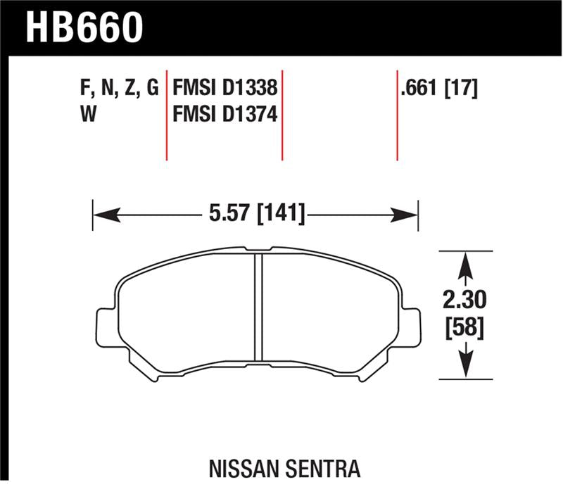 Hawk Performance HB660F.661 HPS Performance Street Brake Pads