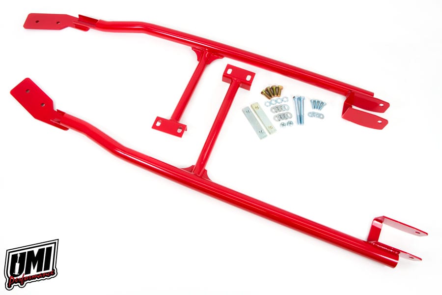 UMI Performance 2070-R Subframe Connectors 3-Point Budget Bolt-In Red