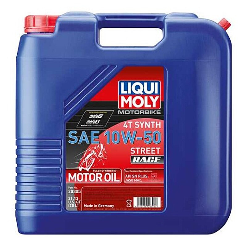 LIQUI MOLY 20L Motorbike 4T Synth SAE 10W-50 Street Race (20305)
