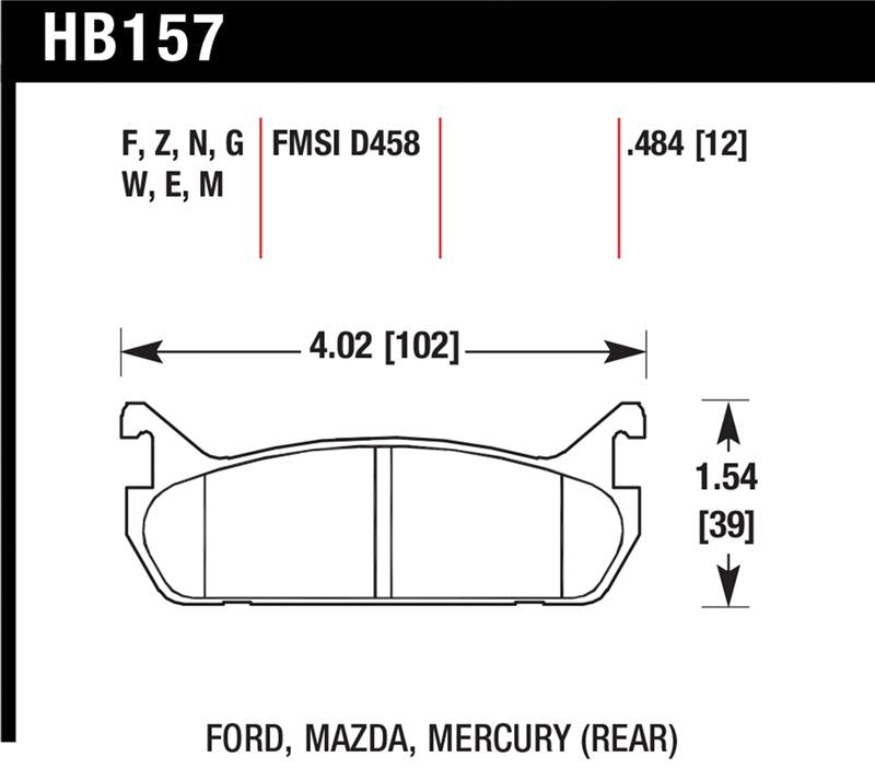 Hawk Performance HB157C.484 HPX Motorsport Brake Pads