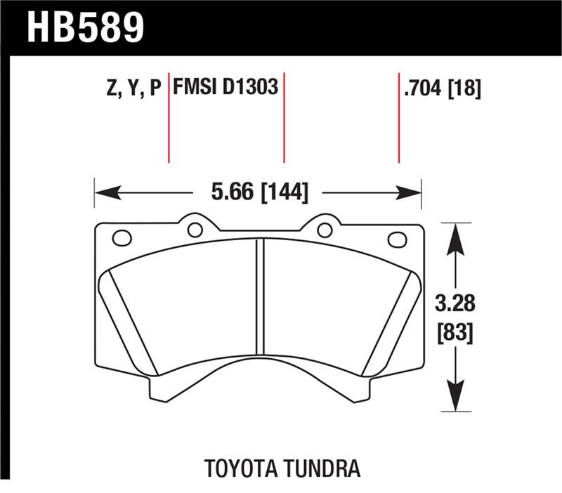Hawk Performance HB589Y.704 LTS Light Truck and SUV Street Brake Pads