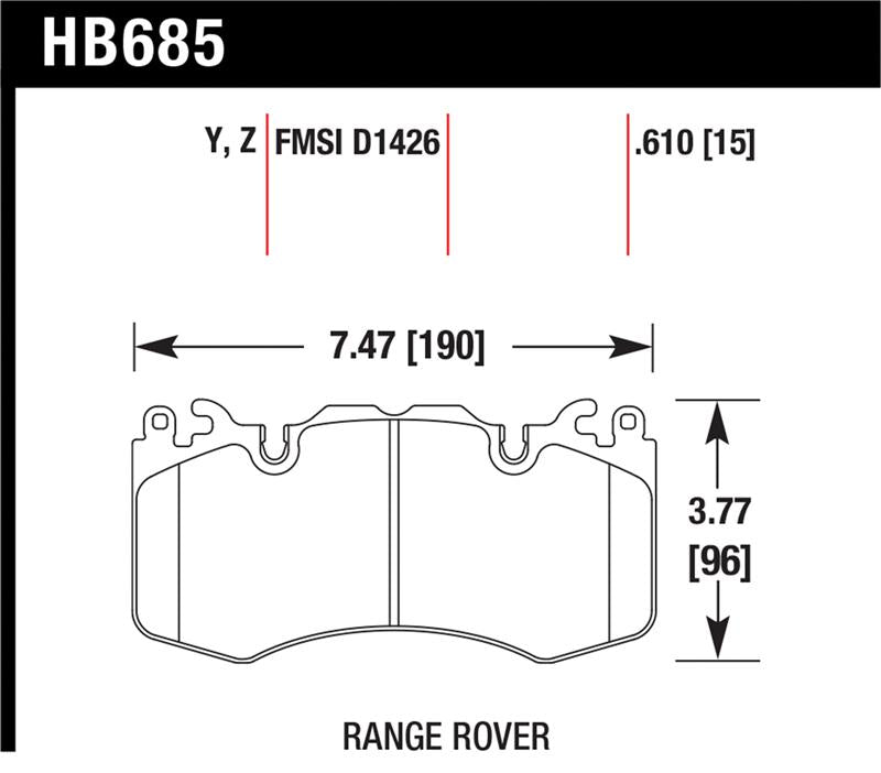 Hawk Performance HB685Z.610 Performance Ceramic Street Brake Pads