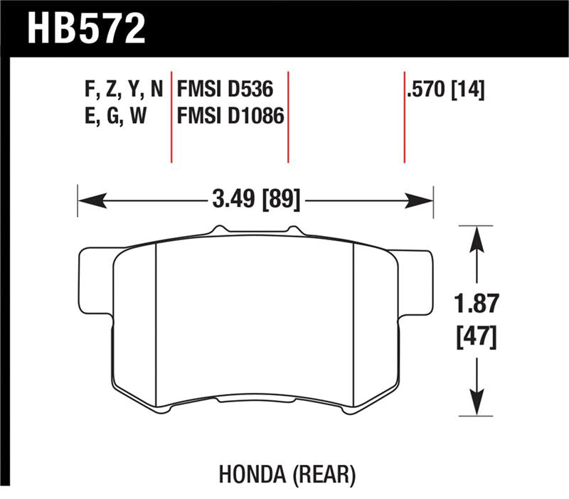 Hawk Performance HB572B.570 HPS 5.0 Street Brake Pads