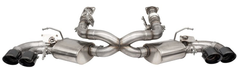 Corsa 2020-27 Corvette C8 3in Valved Cat-Back 4.5in Blk Quad Tips - Fits Factory Perf Exhaust w/ AFM