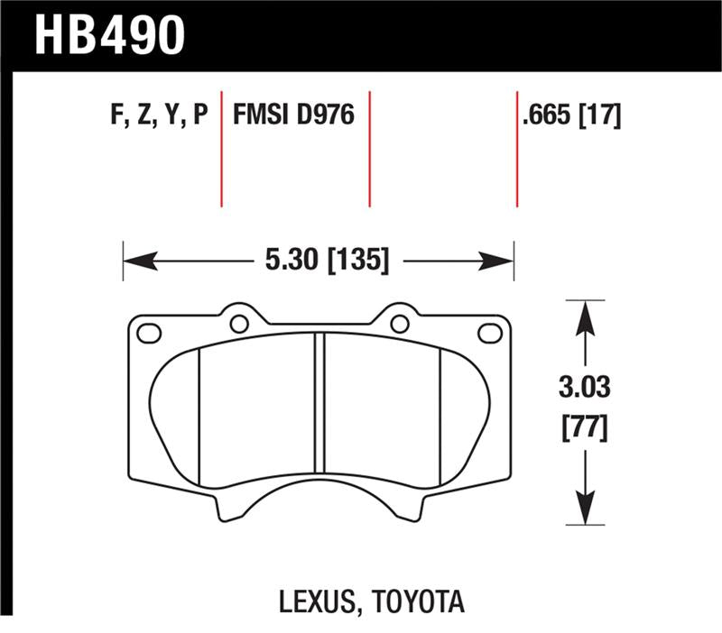 Hawk Performance HB490Z.665 Performance Ceramic Street Brake Pads