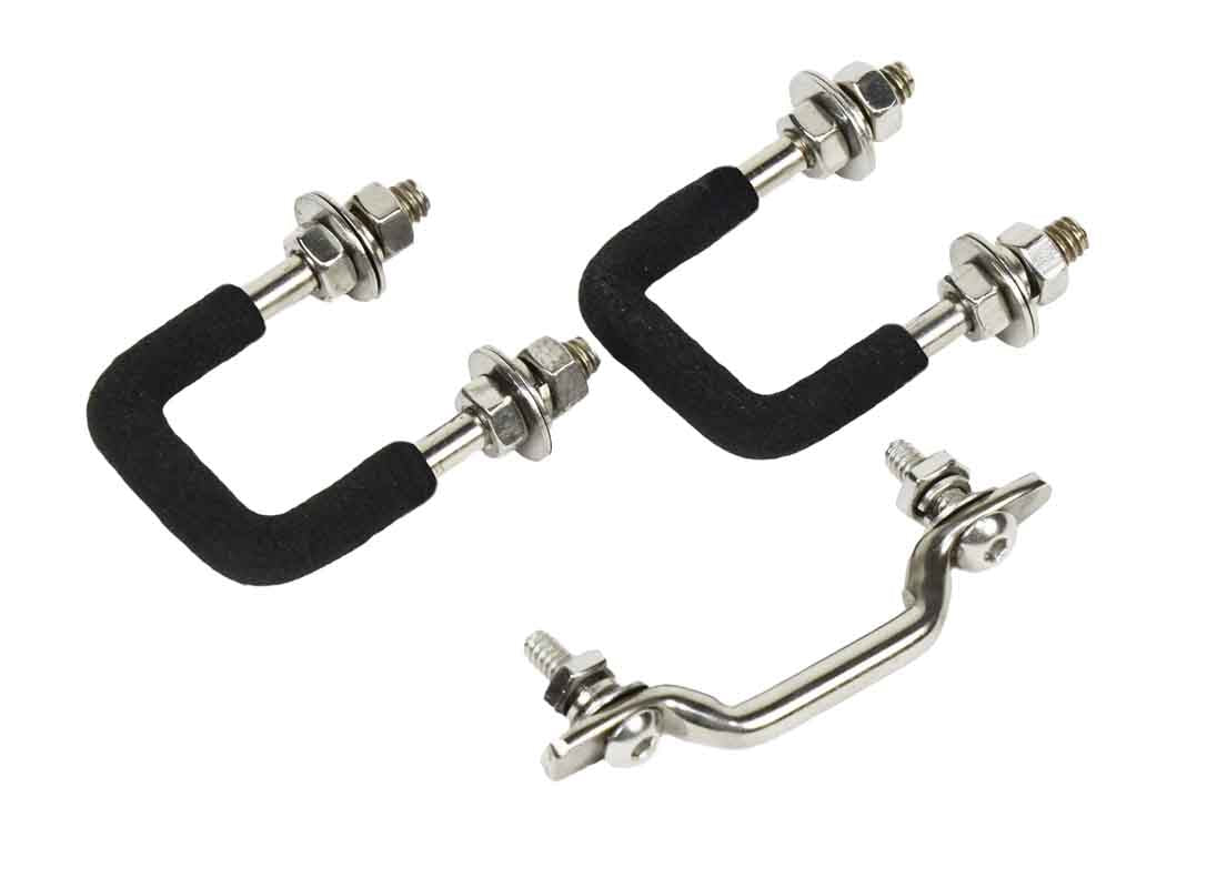 Kentrol 30411 Windshield Tie Down Kit for 1955-1995 Jeep CJ Wrangler YJ - Polished Silver