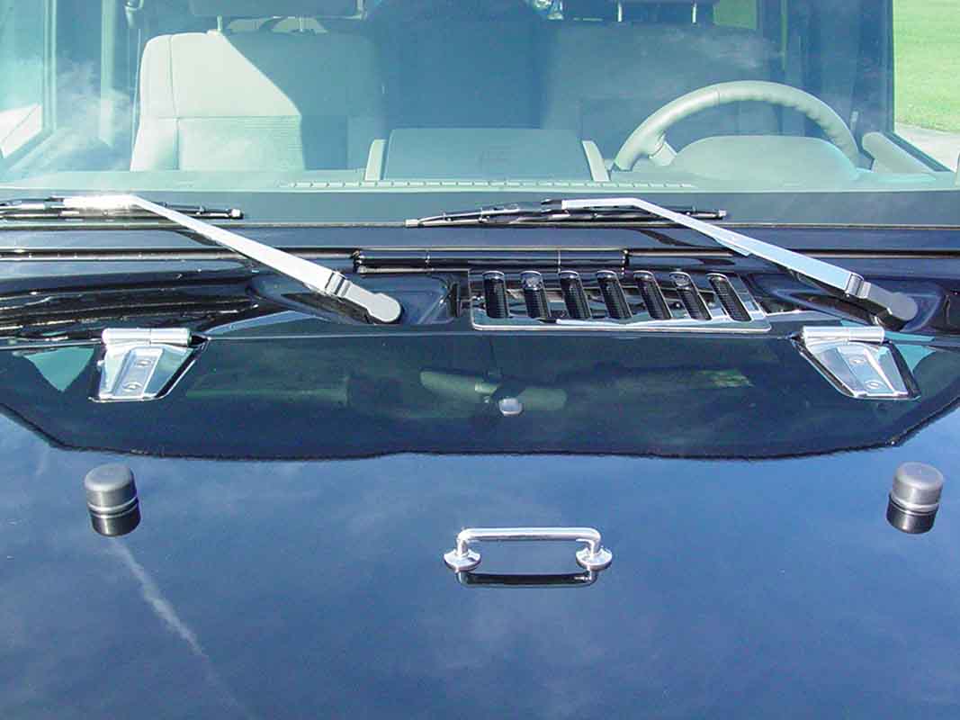 Kentrol 30503 Windshield Tie Down Kit for 1997-2018 Jeep Wrangler TJ LJ JK - Polished Silver