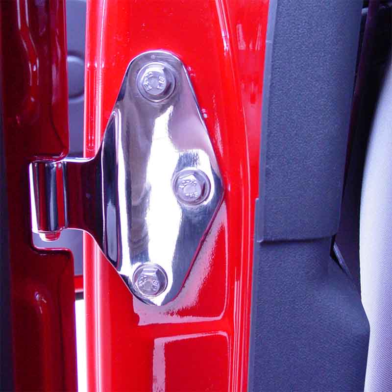 Kentrol 30580 Body Door Hinge Set 4 Piece for 2007-2018 Jeep Wrangler JK 2-Door - Polished Silver