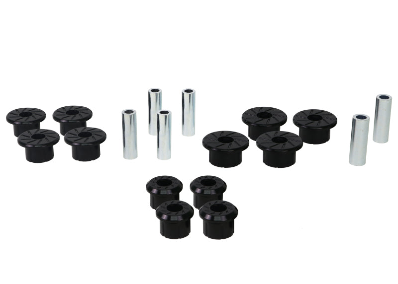 Whiteline W73821 Spring Eye Front/Rear and Shackle Bushing for 1999-2018 Chevrolet Silverado 1500, 1999-2018 GMC Sierra 1500, 2001-2010 Chevrolet Silverado 2500 HD and More