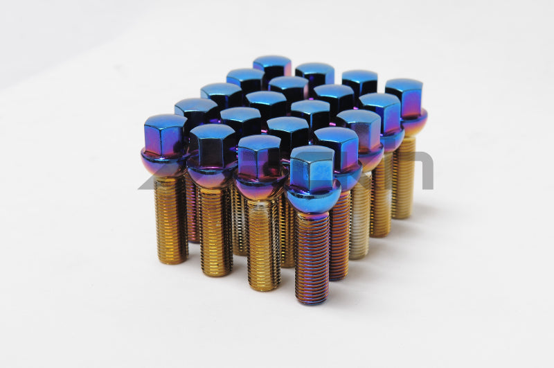 Wheel Mate 40591B Mevius Lug Bolt Set Black M14x1.25 27mm 60 Degree Cone Seat - Set of 20