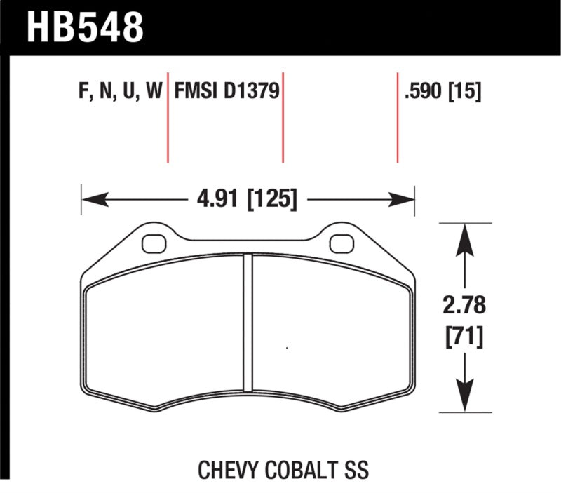Hawk Performance HB548G.510 DTC-60 Motorsport Brake Pads