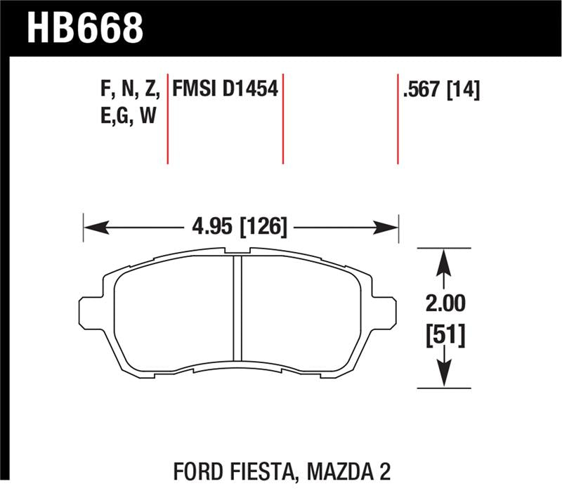 Hawk Performance HB668G.567 DTC-60 Motorsport Brake Pads