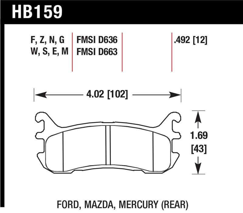 Hawk Performance HB159B.492 HPS 5.0 Street Brake Pads