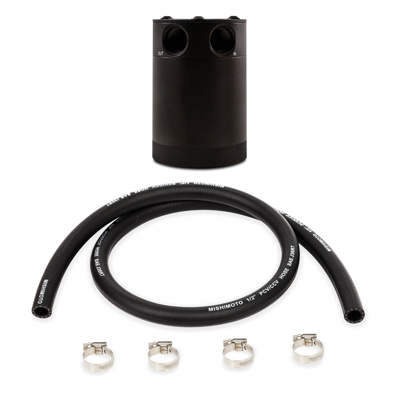 Mishimoto Compact Baffled Oil Catch Can - 2-Port - #MMBCC-CBTWO-BK