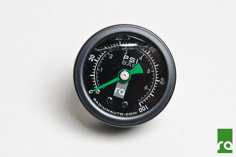 Radium 0-100 PSI Fuel Pressure Gauge With 90 Degree Adapter - #20-0407