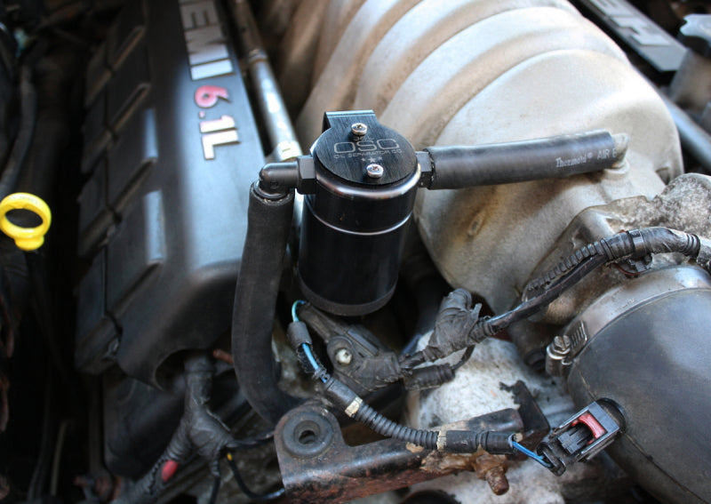 J&L 05-10 Dodge Charger 6.1L Hemi Passenger Side Oil Separator 3.0 - Black Anodized - #3062P-B