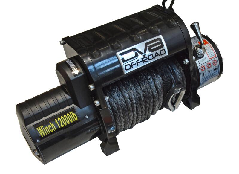 DV8 Offroad 12000 LB Winch w/ Synthetic Line & Wireless Remote - Black - #WB12SR