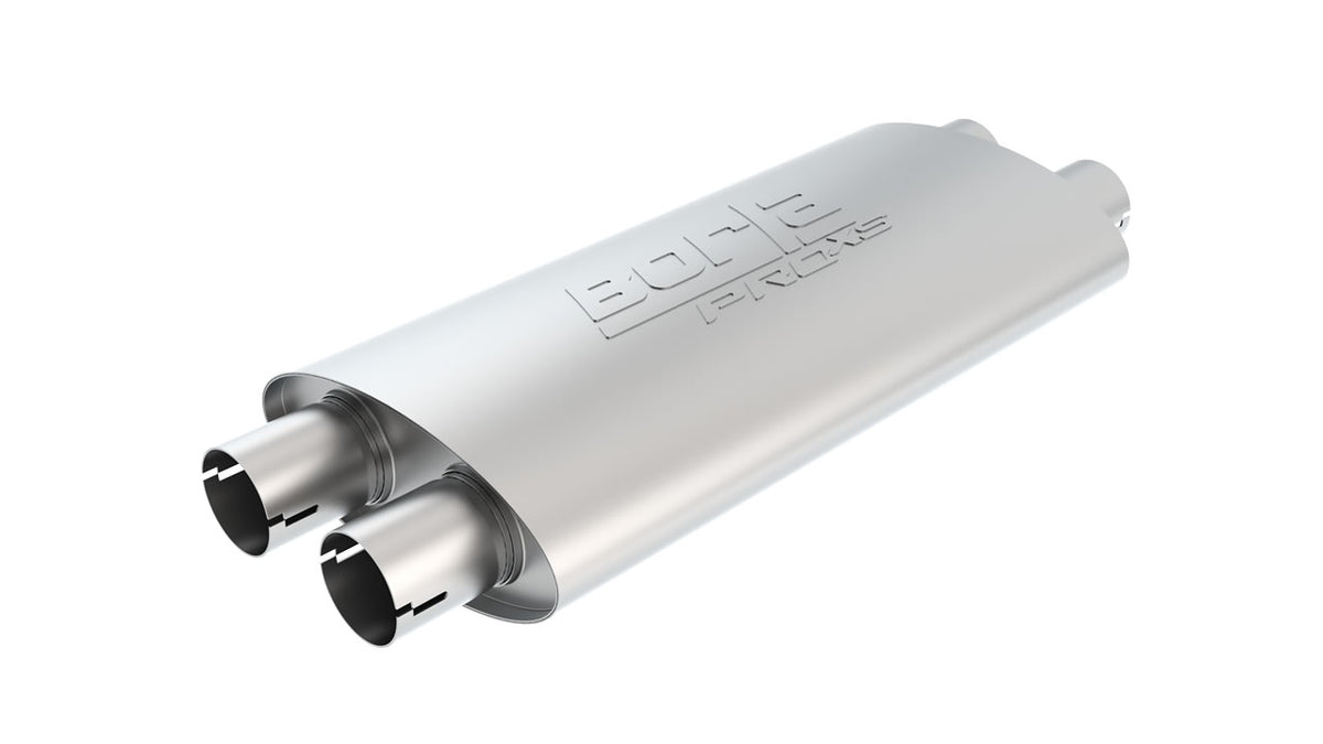 Borla 400492 ProXS Muffler 2.25 in Dual In / Dual Out Notched (19 x 4 x 9.5 in Oval)