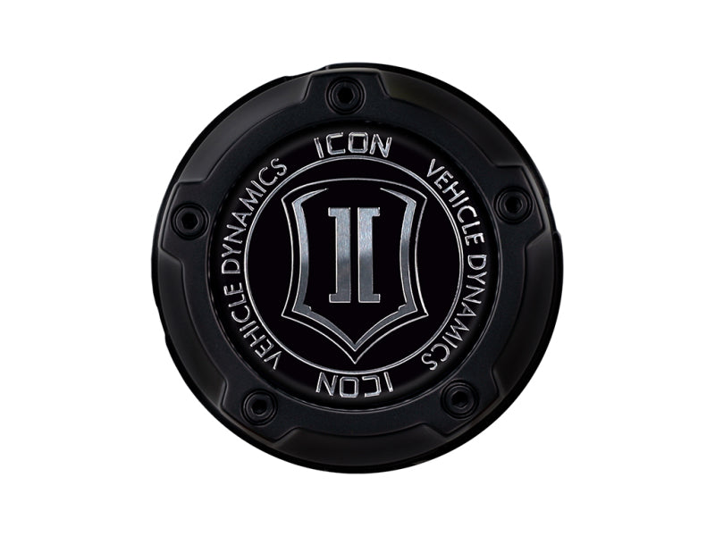 ICON 6x135 Embossed Center Cap - Satin Black/White