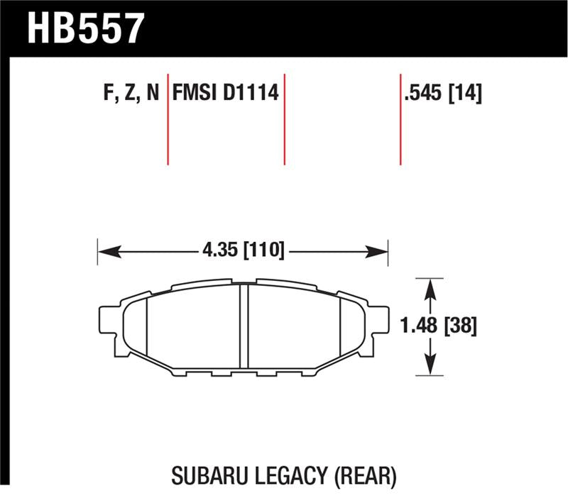Hawk Performance HB557B.545 HPS 5.0 Street Brake Pads