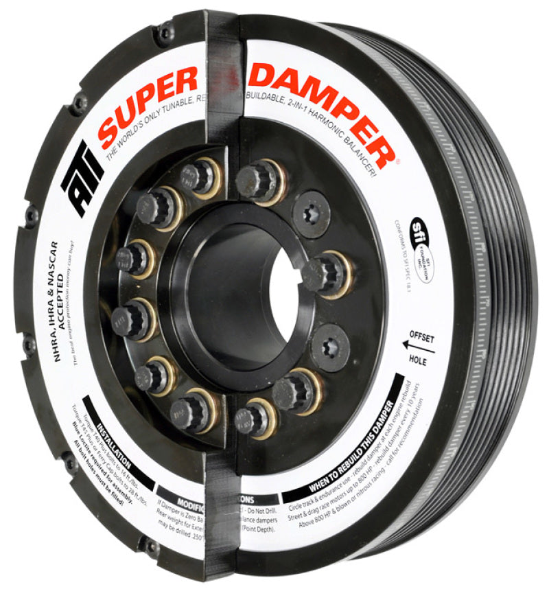 ATI Performance Products 917371 Super Damper Harmonic Balancer 7.425 in Steel 6 Groove for 2001-2005 Chevrolet Silverado / GMC Sierra 2500 HD / 3500 (6.6L Duramax LB7 / LLY)