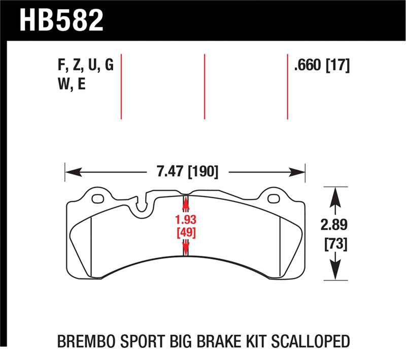 Hawk Performance HB582U.660 DTC-70 Motorsport Brake Pads