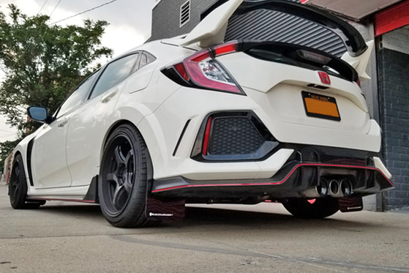 Rally Armor UR Mud Flaps - 2017-2021 Honda Civic - Black/Red Logo - #MF47-UR-BLK/RD