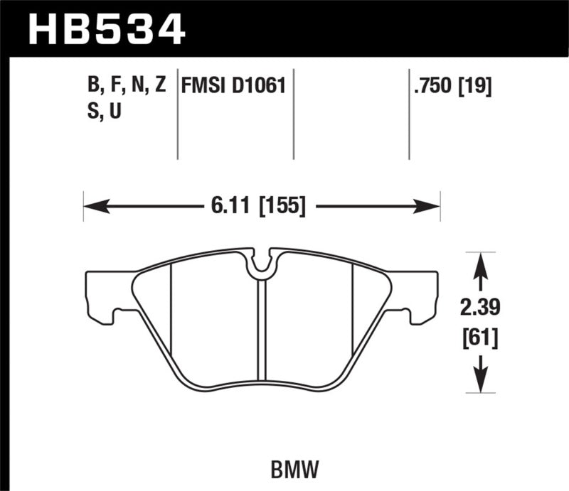 Hawk Performance HB534D.750 ER-1 Motorsport Brake Pads