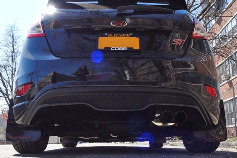 Rally Armor UR Mud Flaps - 2014-2019 Ford Fiesta - Black/White Logo - #MF29-UR-BLK/WH