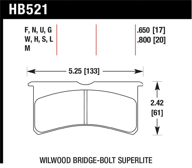 Hawk Performance HB521C.800 HPX Motorsport Brake Pads