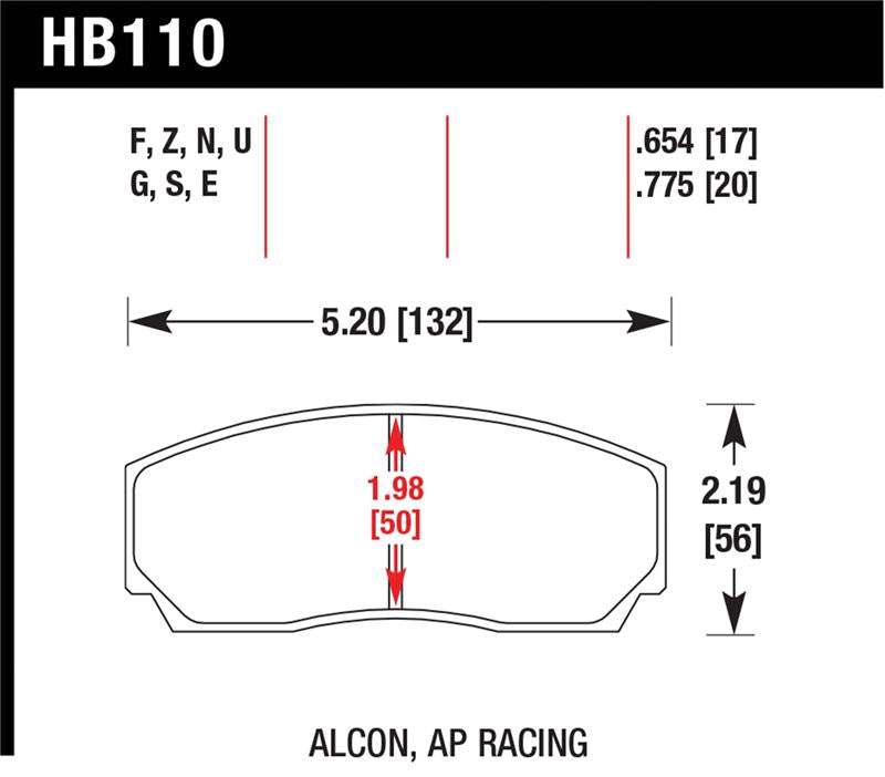Hawk Performance HB110N.654 HP Plus Crossover Street/Motorsport Brake Pads