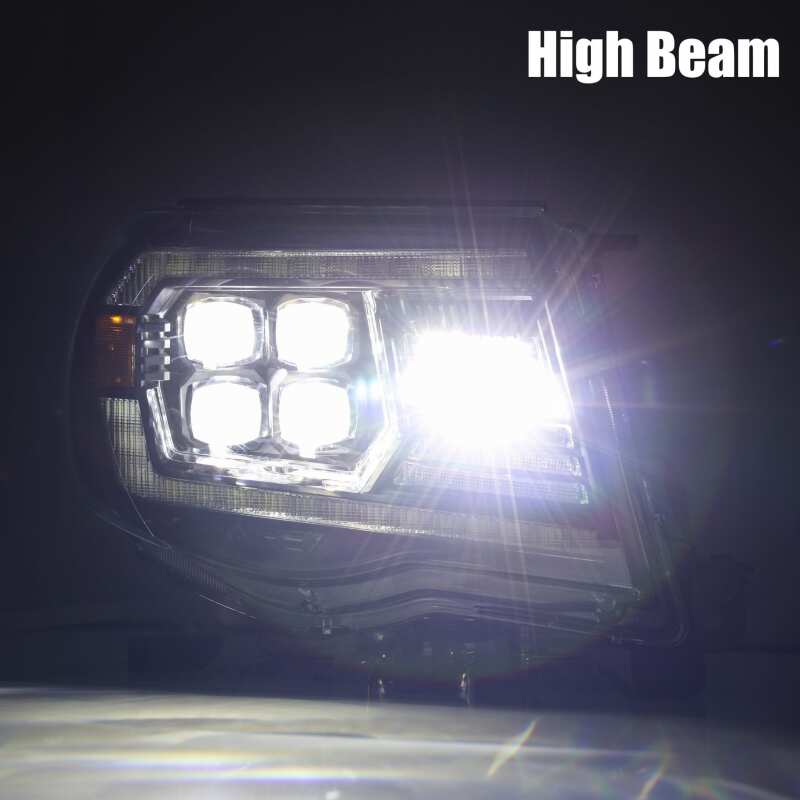 AlphaRex 880742 05-11 Toyota Tacoma NOVA LED Projector Headlights Plank Style Black with Activation Light/DRL