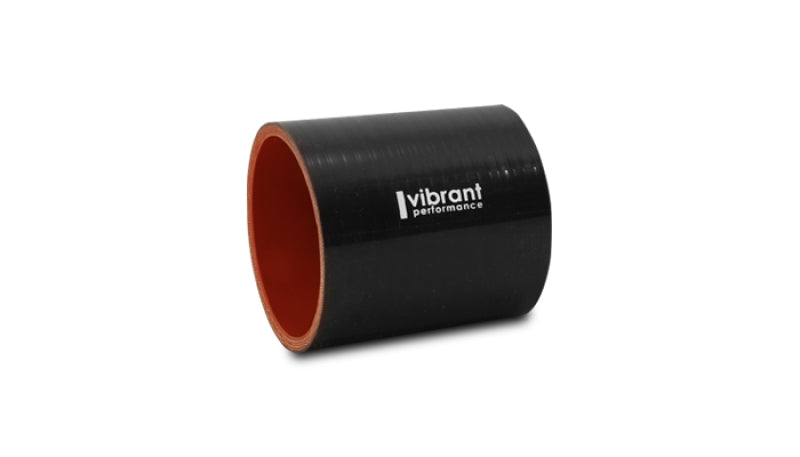 Vibrant 2-3/8in I.D. x 3in Long Gloss Black Silicone Hose Coupling