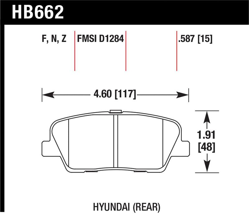 Hawk Performance HB662F.587 HPS Disc Brake Pad, Rear