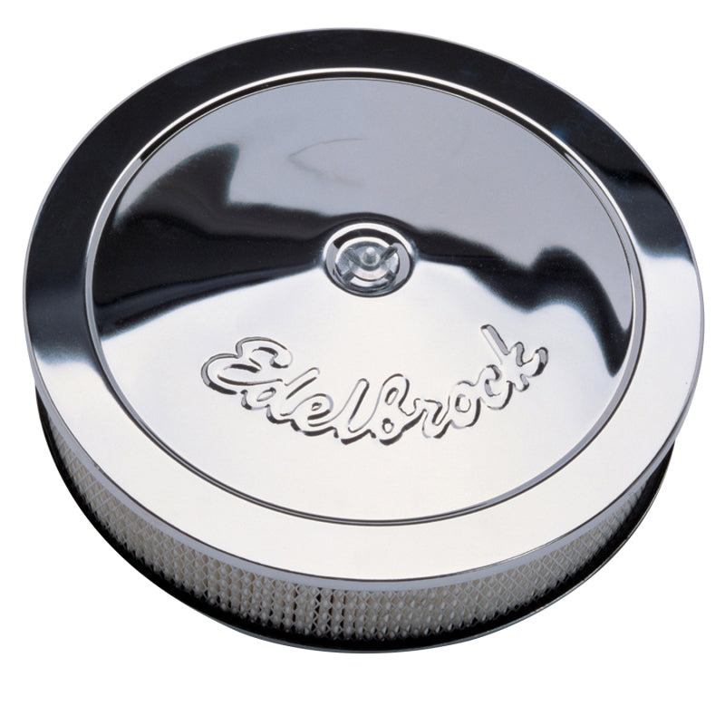 Edelbrock 1207 Pro-Flo Round Air Cleaner 14 in x 3-5/16 in Paper Element Chrome