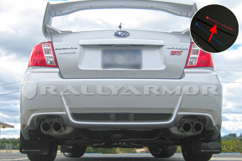 Rally Armor UR Mud Flaps - 2011-2014 Subaru Impreza - Black/Red Logo - #MF19-UR-BLK/RD
