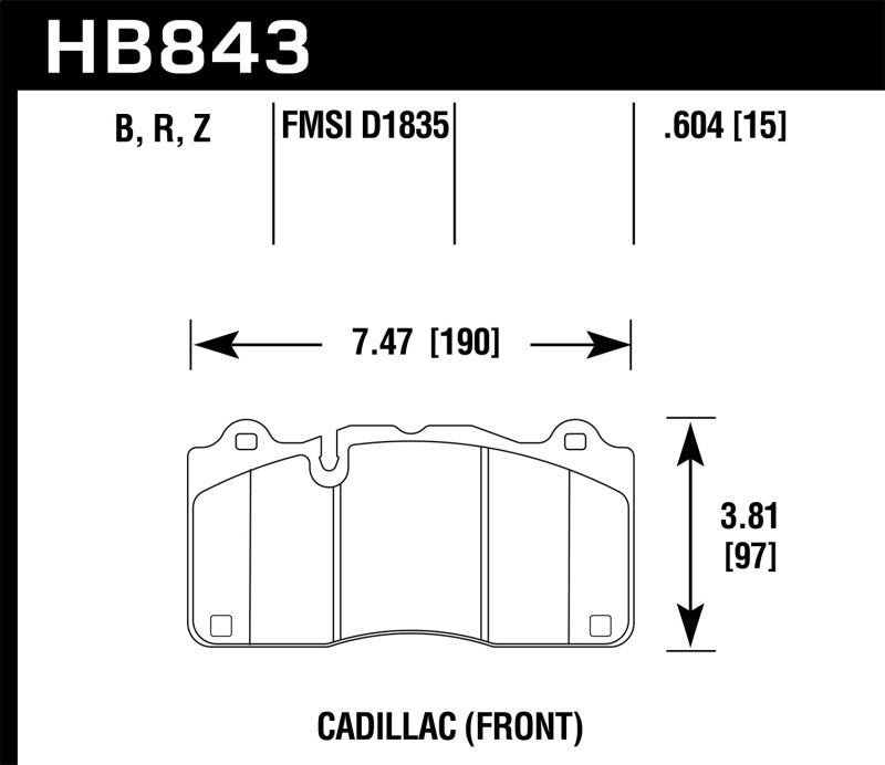 Hawk Performance HB843U.604 DTC-70 Motorsport Brake Pads